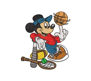 Mickey Mouse Playing Sports Embroidery Designs