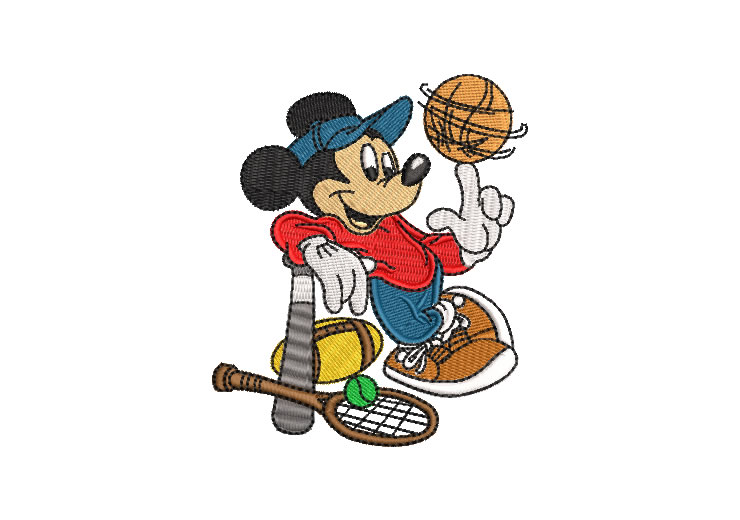 Mickey Mouse Playing Sports Embroidery Designs