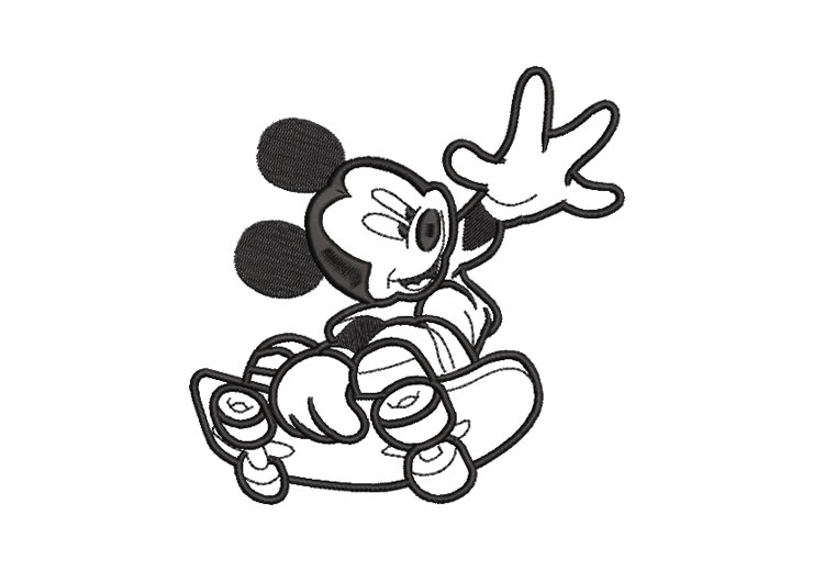 Mickey Mouse Scooter Embroidery Designs
