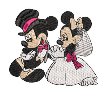 Mickey Mouse and Minnie Mouse Wedding Embroidery Designs