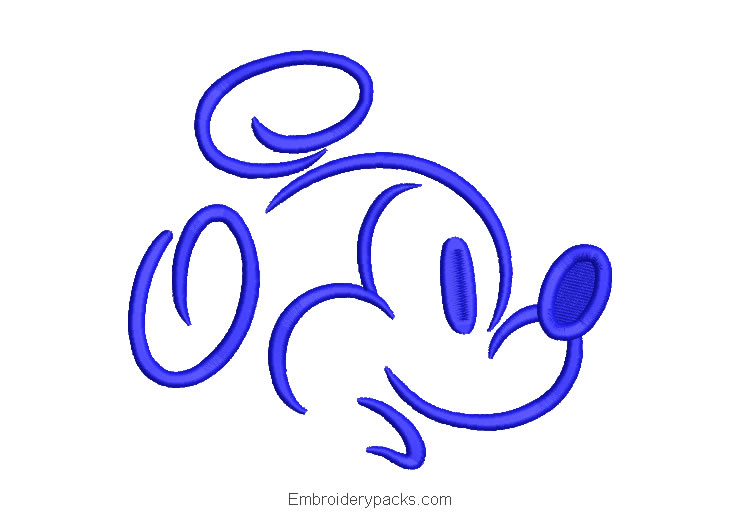 Mickey mouse face embroidery design
