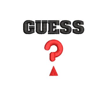 Mini Guess Logo with Lettering Embroidery Designs