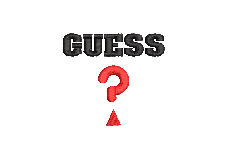 Mini Guess Logo with Lettering Embroidery Designs
