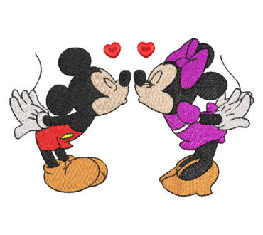 Minnie Mouse and Mickey Mouse in Love Valentine's Day Embroidery Designs