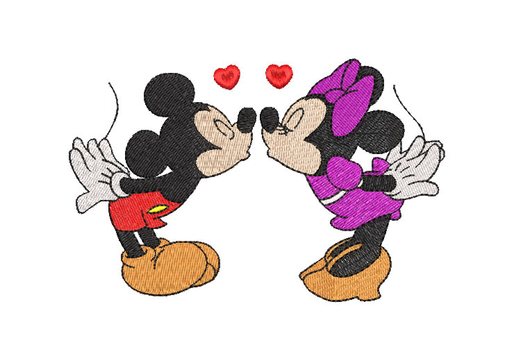 Minnie Mouse and Mickey Mouse in Love Valentine's Day Embroidery Designs