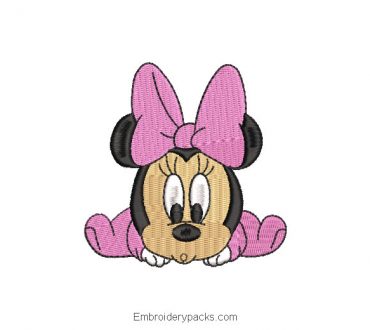 Minnie mouse baby embroidery design