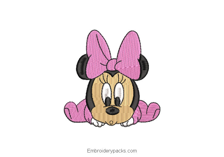 Minnie mouse baby embroidery design
