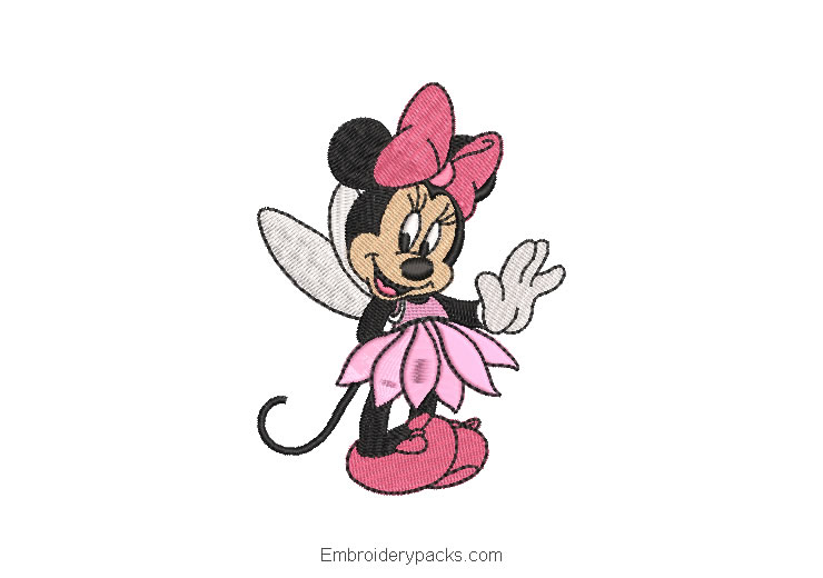 Minnie mouse fairy godmother embroidery design
