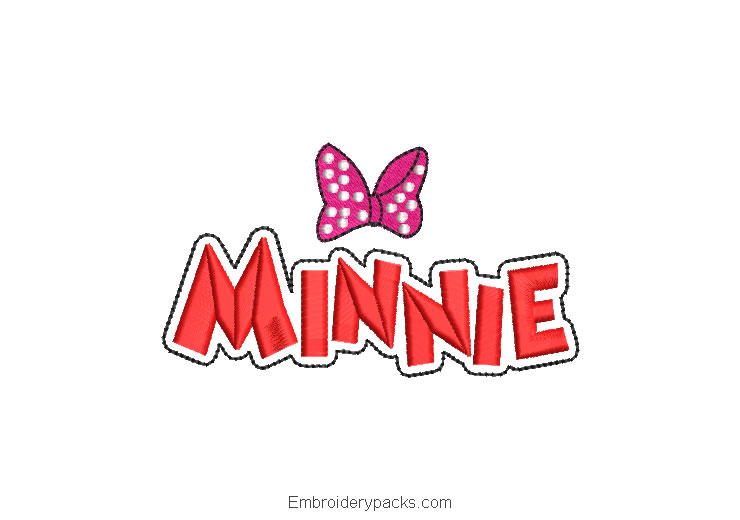 Minnie mouse letter embroidery design
