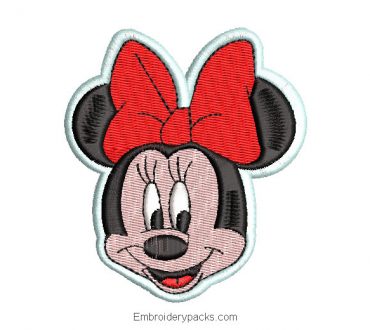 Minnie mouse patch embroidery design for machine