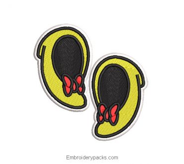 Minnie mouse slipper embroidery design
