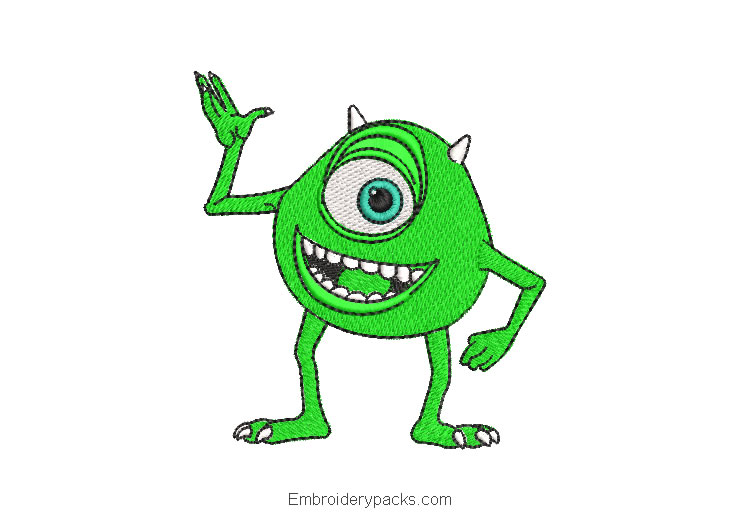 Monsters Mike Wazowski Embroidered Design