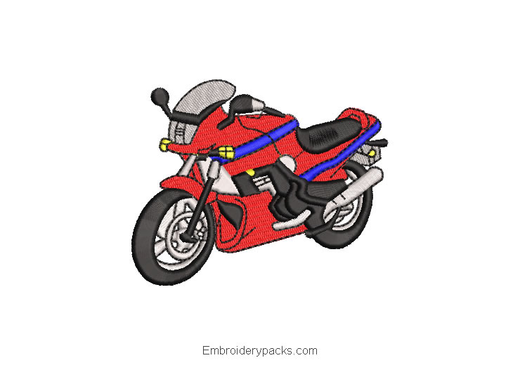 Motorcycle Embroidery Design