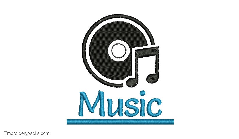 Music Letter Embroidery Design