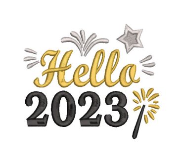 New Year 2023 Letter Hello Embroidery Designs