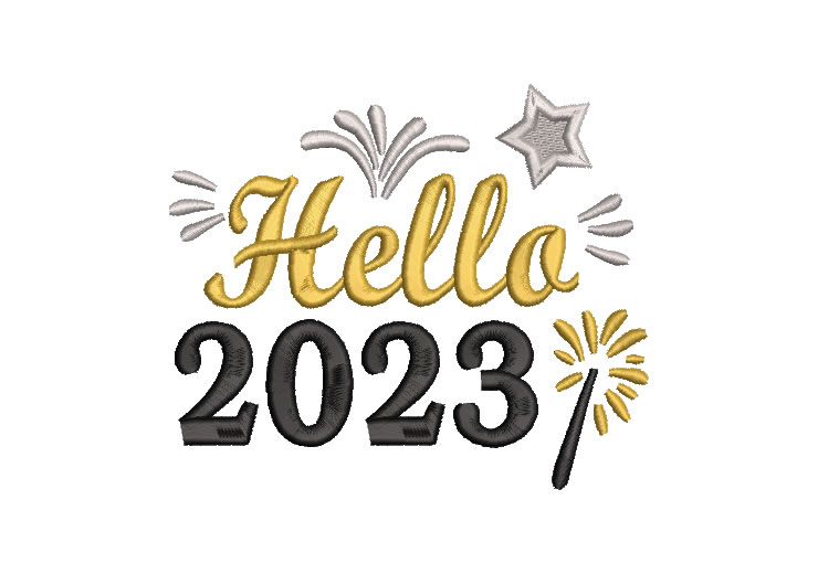 New Year 2023 Letter Hello Embroidery Designs