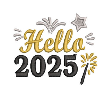 New Year 2025 Hello Letter Embroidery Designs