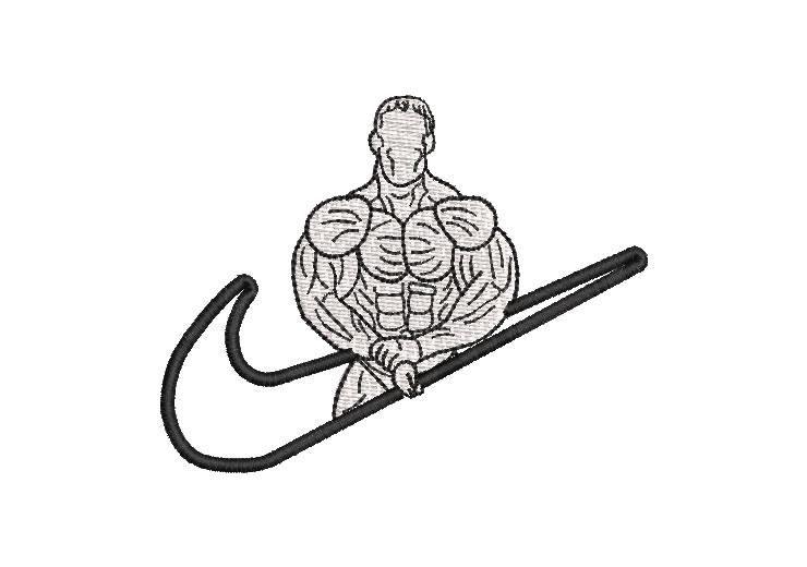 Nike Gym Bodybuilder Logo Embroidery Designs