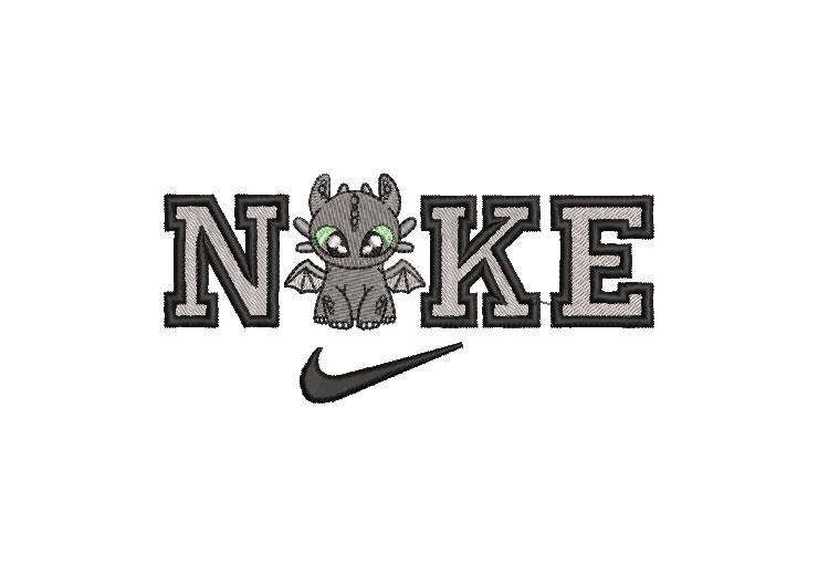 Nike Light Fury Logo How to Train Your Dragon Embroidery Designs