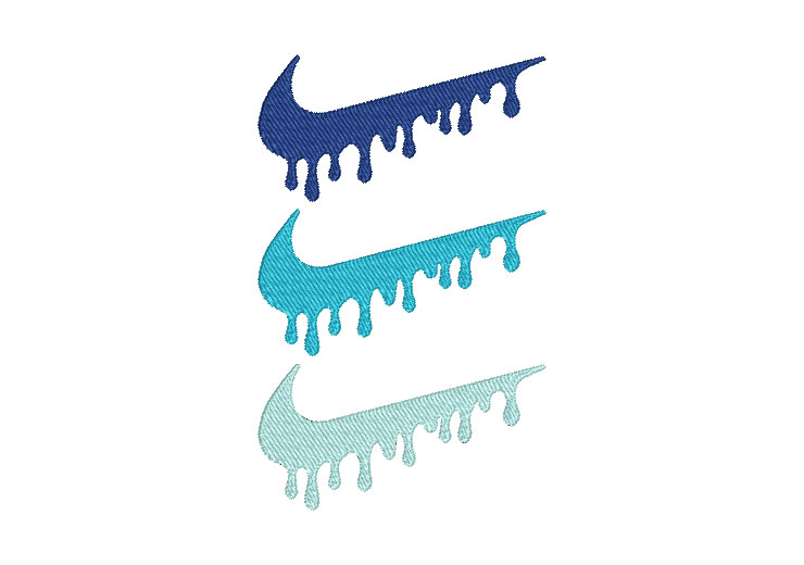 Nike Logo Rain Colors Embroidery Designs