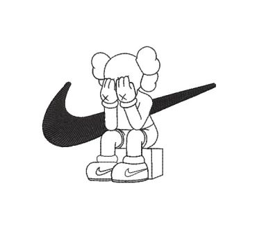 Nike Logo with Girl Embroidery Designs
