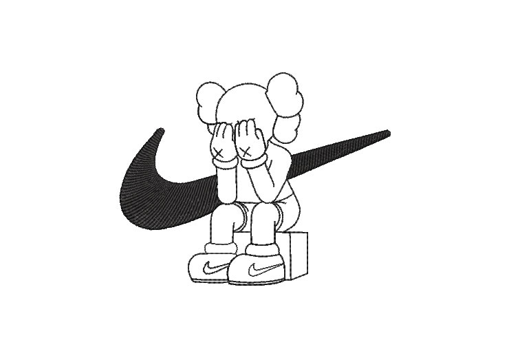 Nike Logo with Girl Embroidery Designs