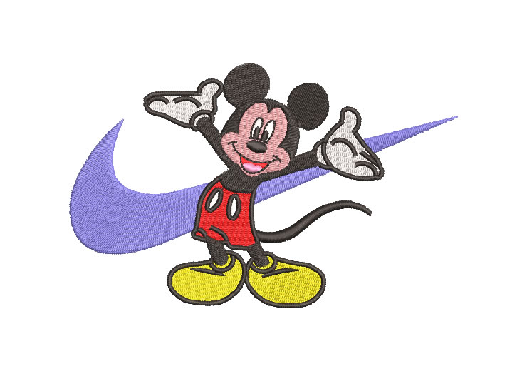 Nike Mickey Mouse Logo Embroidery Designs
