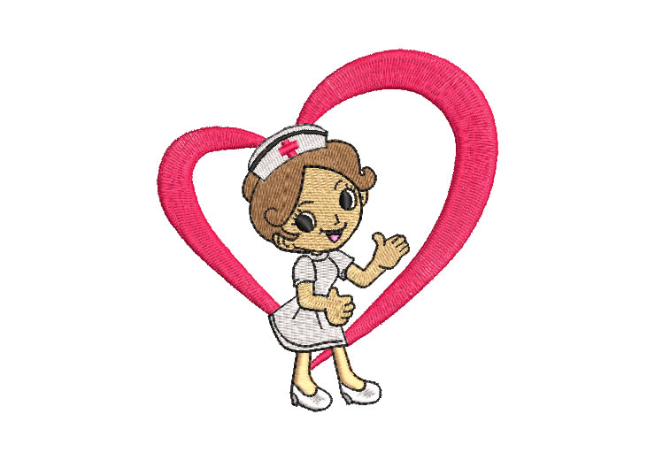 Nurse Heart Embroidery Designs