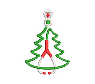 Nurse Stethoscope for Christmas Embroidery Designs
