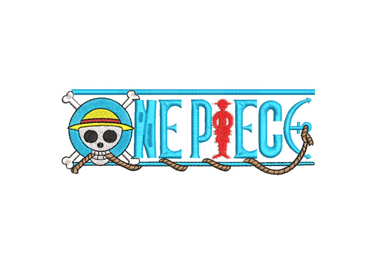 One Piece Lettering Embroidery Designs