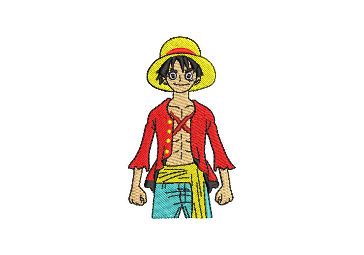 One Piece Monkey Luffy Anime Embroidery Designs