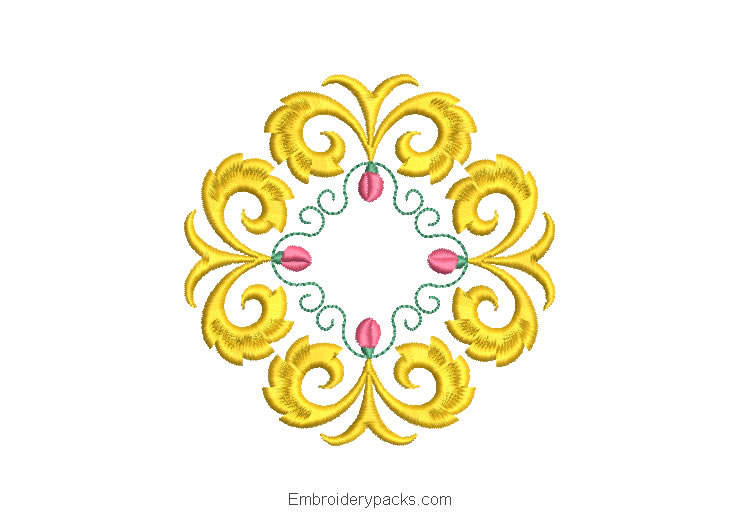 Ornamental Crown Embroidery Design
