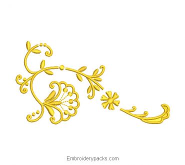 Ornamental Flowers Embroidery Design