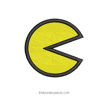 Pac man embroidered design