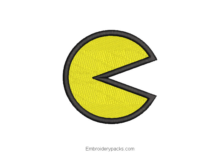Pac man embroidered design