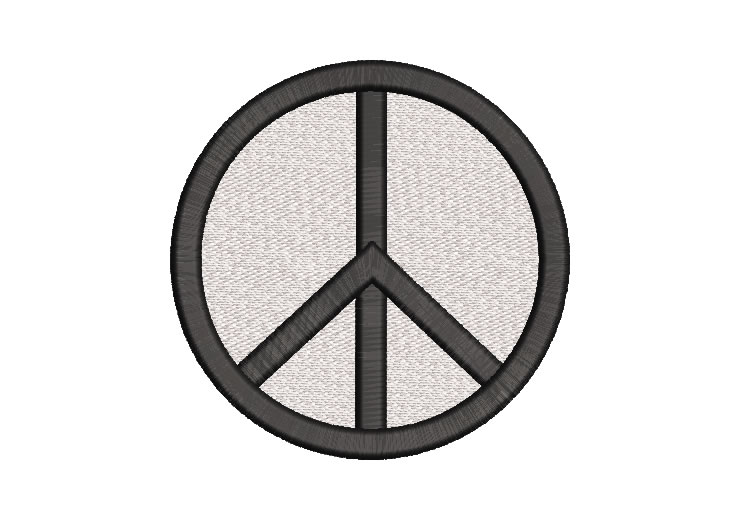 Peace Symbol Embroidery Design