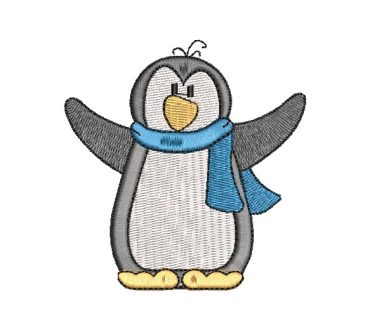 Penguin with Scarf Embroidery Designs