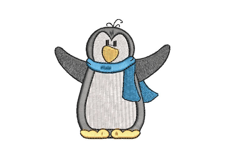 Penguin with Scarf Embroidery Designs