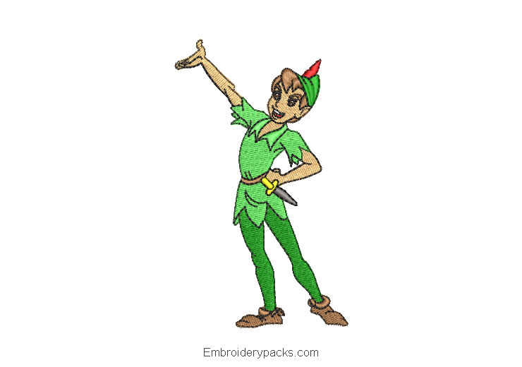 Peter pan machine embroidery design