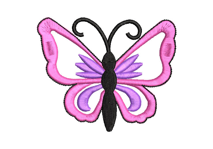 Pink Butterfly Embroidery Designs