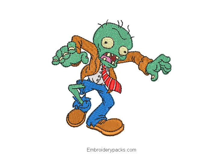 Plants vs zombies embroidery design