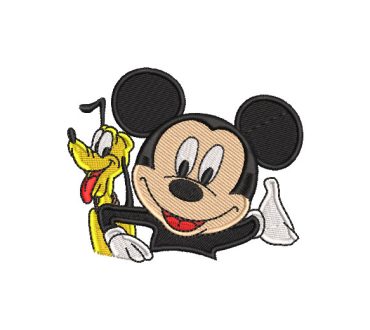 Pluto and Mickey Mouse Embroidery Designs