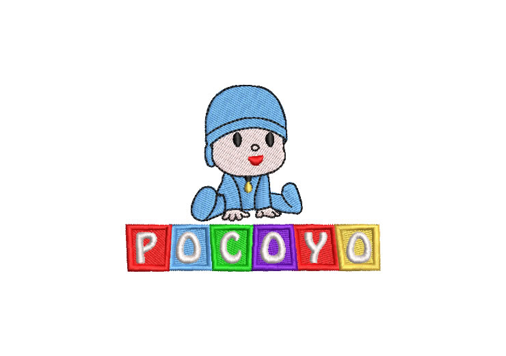 Pocoyo with Letter Embroidery Designs