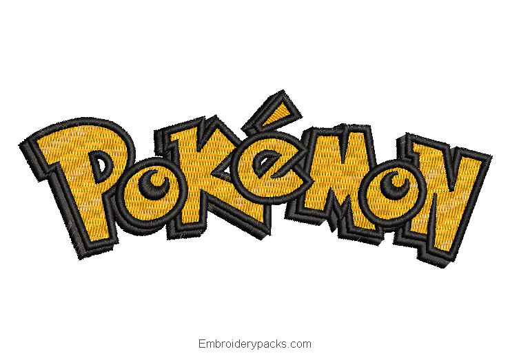 Pokemon letter embroidery design