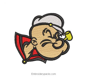Popeye the Sailor Embroidered Design