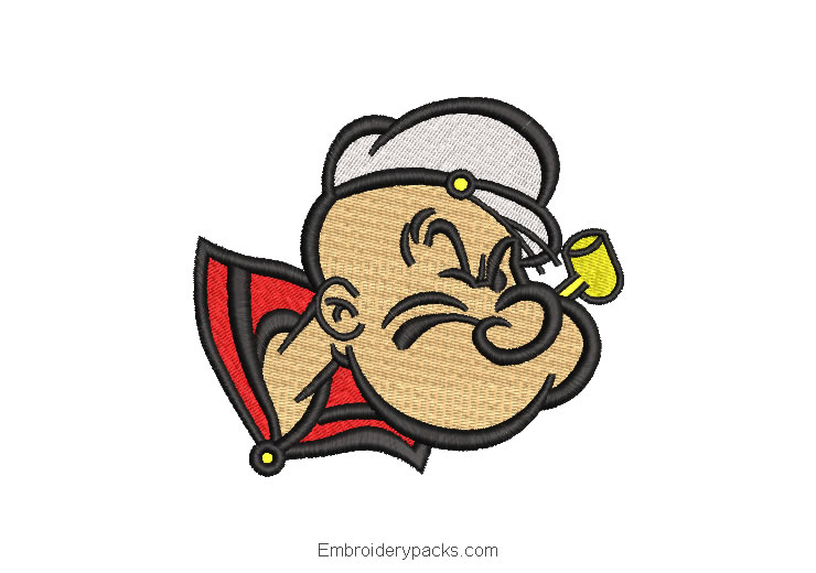 Popeye the Sailor Embroidered Design