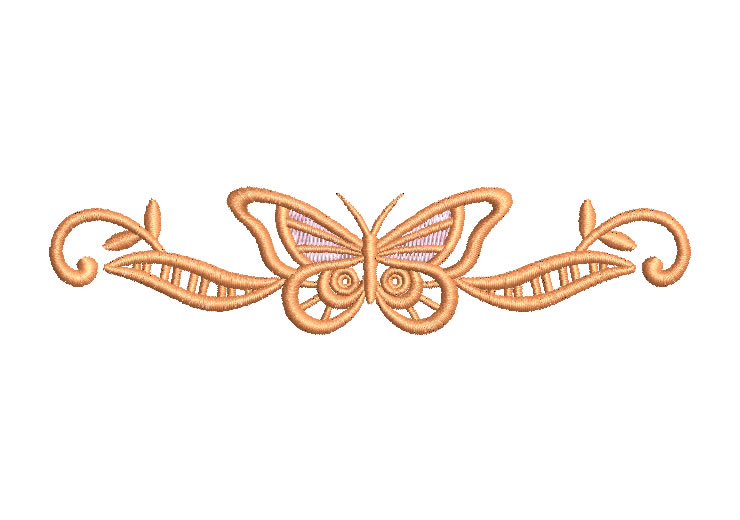 Pretty Butterfly with Decoration Embroidery Designs