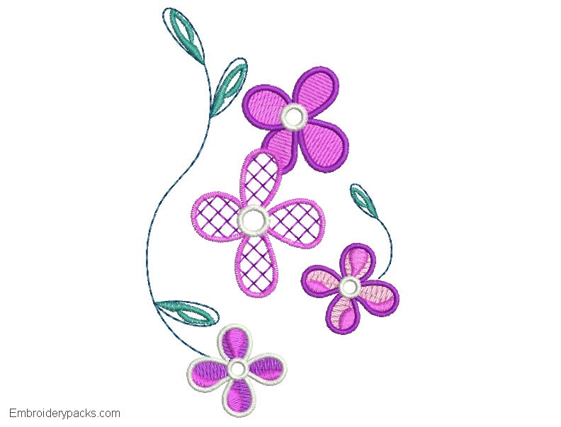 Pretty Design Flower Embroidery