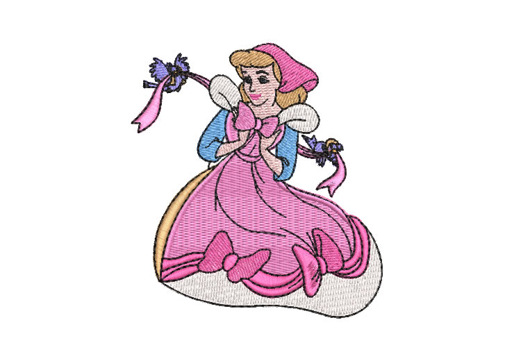 Princesa Disney La Cenicienta Rosado Diseños de Bordado