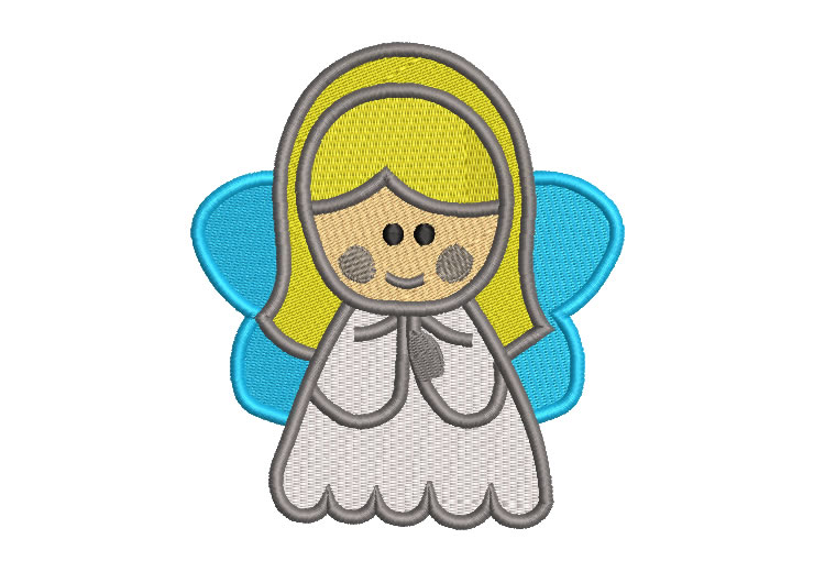 Princess Angel with Wings Embroidery Designs